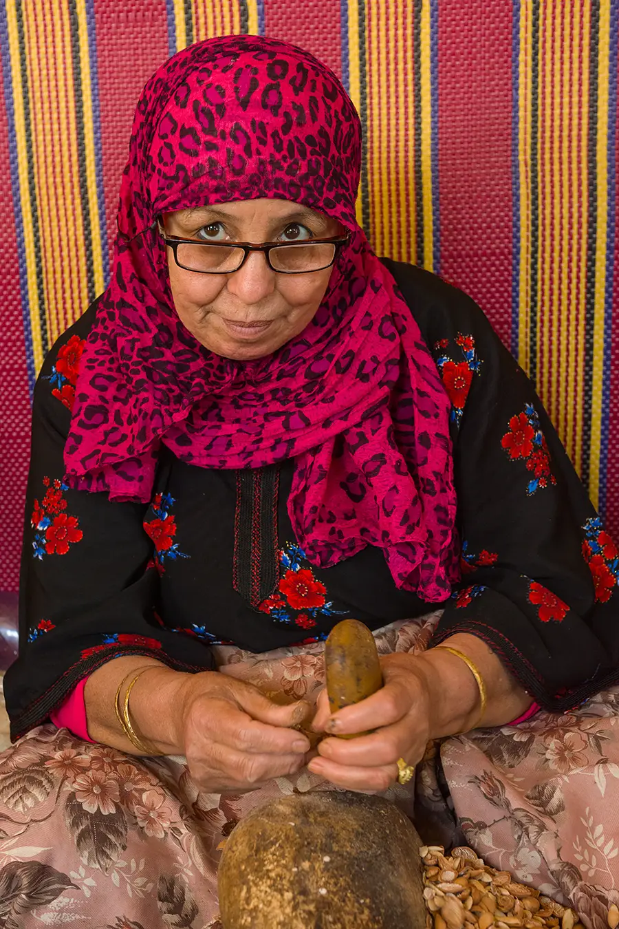Morocco Woman working in an Argan factory