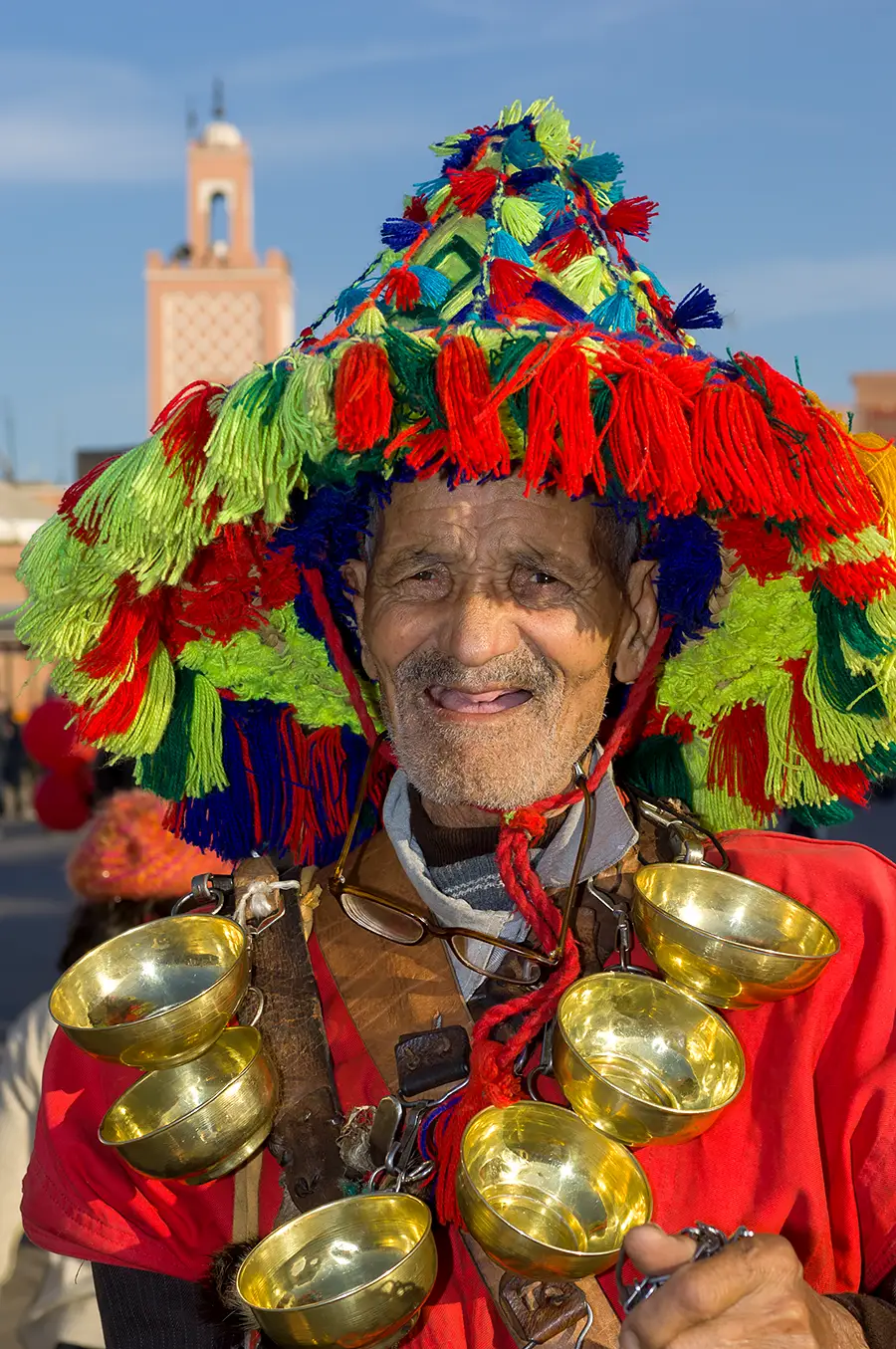Photographing watersellers in Marrakech